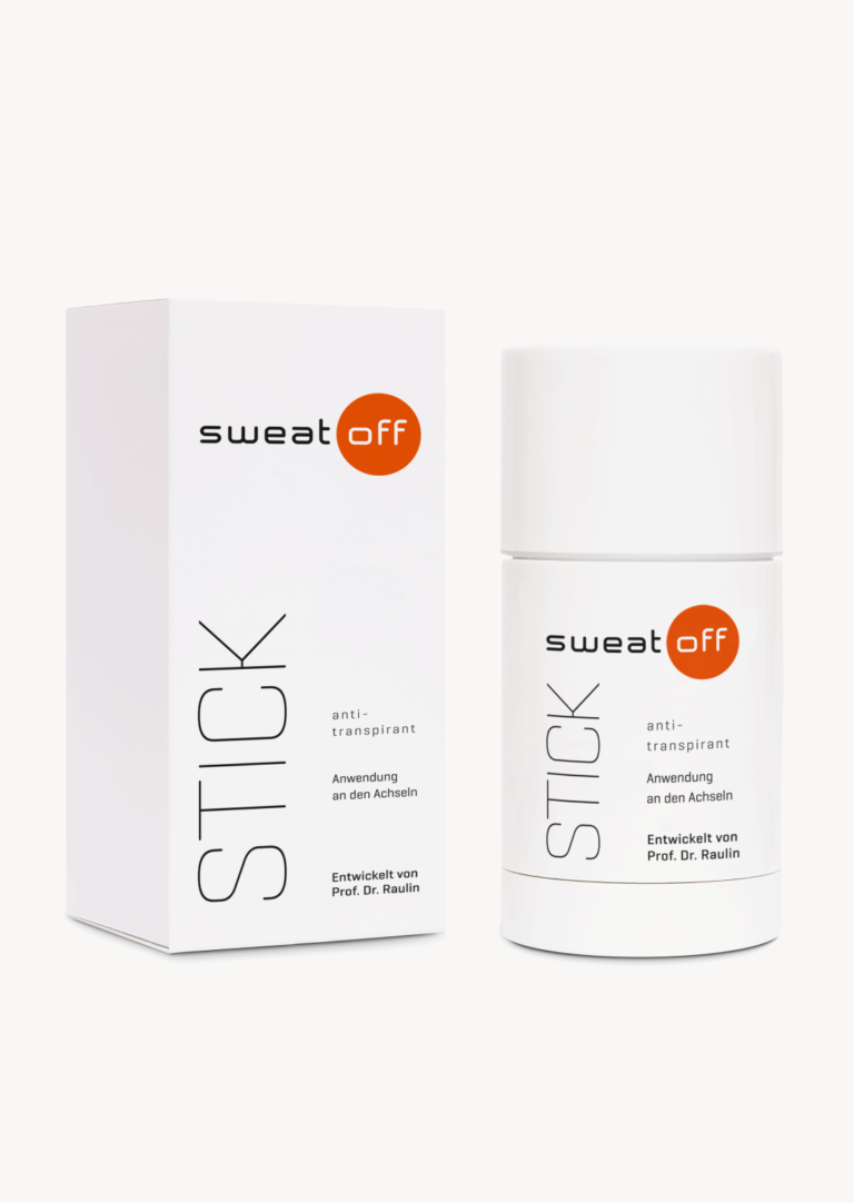 Antitranspirant Stick Verpackung neben einem Stick