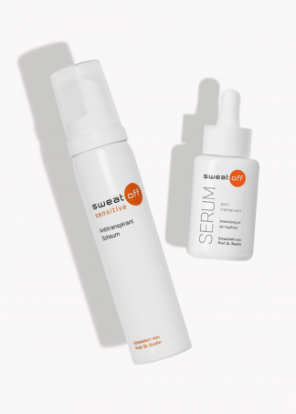 Antitranspirant Schaum liegt neben Antitranspirant Serum