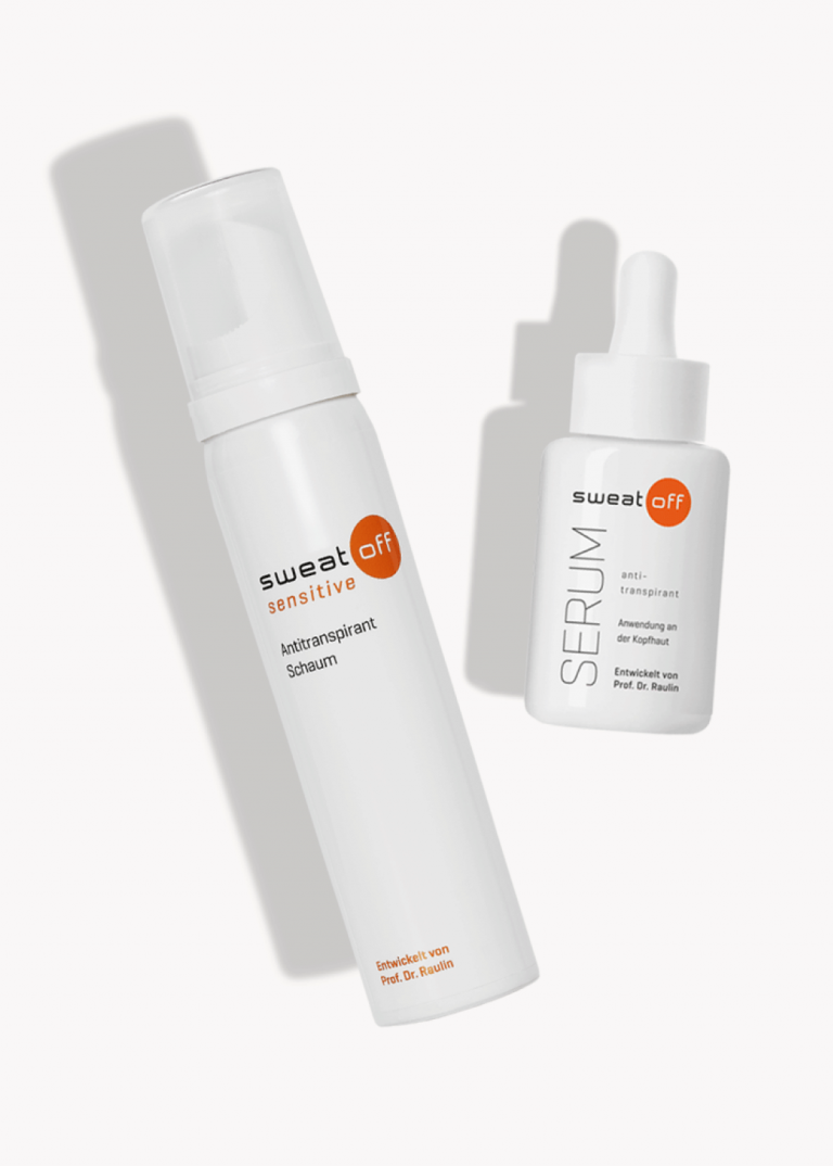 Antitranspirant Schaum liegt neben Antitranspirant Serum