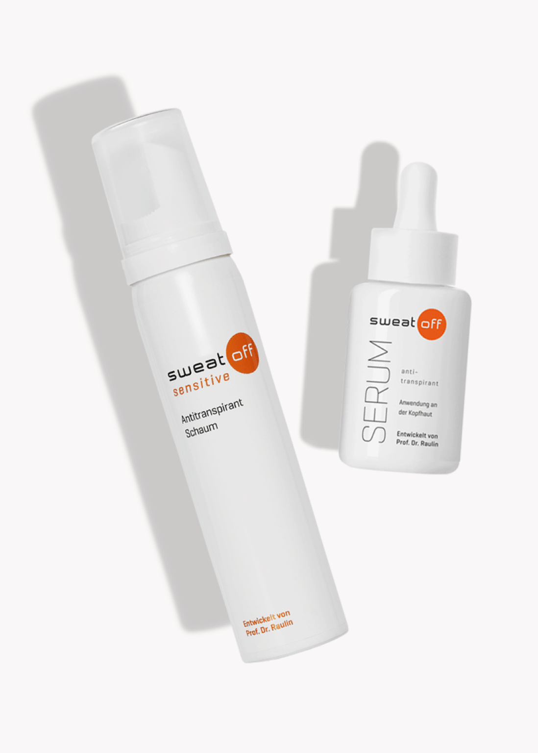 Antitranspirant Schaum liegt neben Antitranspirant Serum